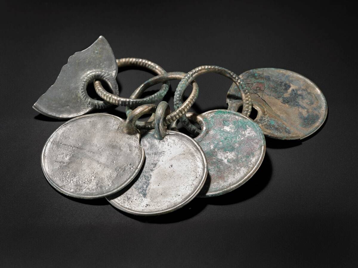 Bronze rattle pendant from the Peebles Hoard.