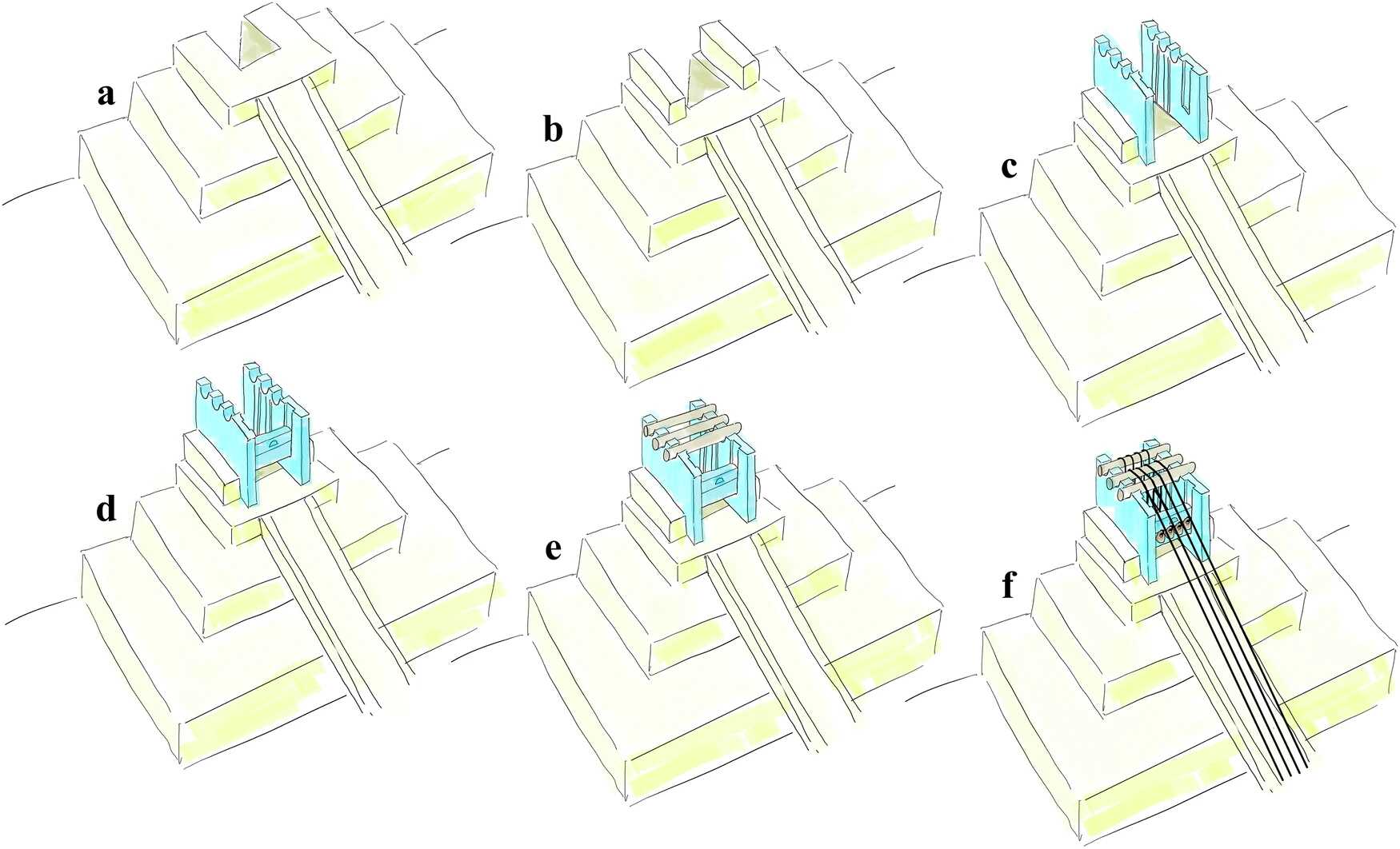 Method of assembly of the pulley-like system in the Great Pyramid of Giza