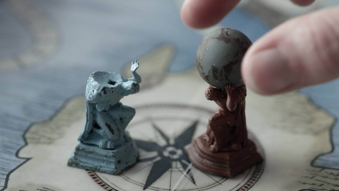 The fictional board game Labors of Hercules in film Yesterday Island directed by Sam Voutas