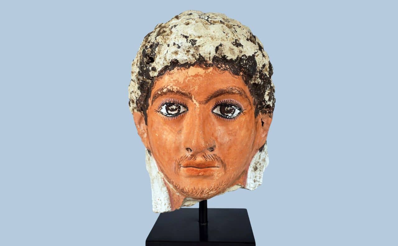 A Roman-era mummy mask of a young man