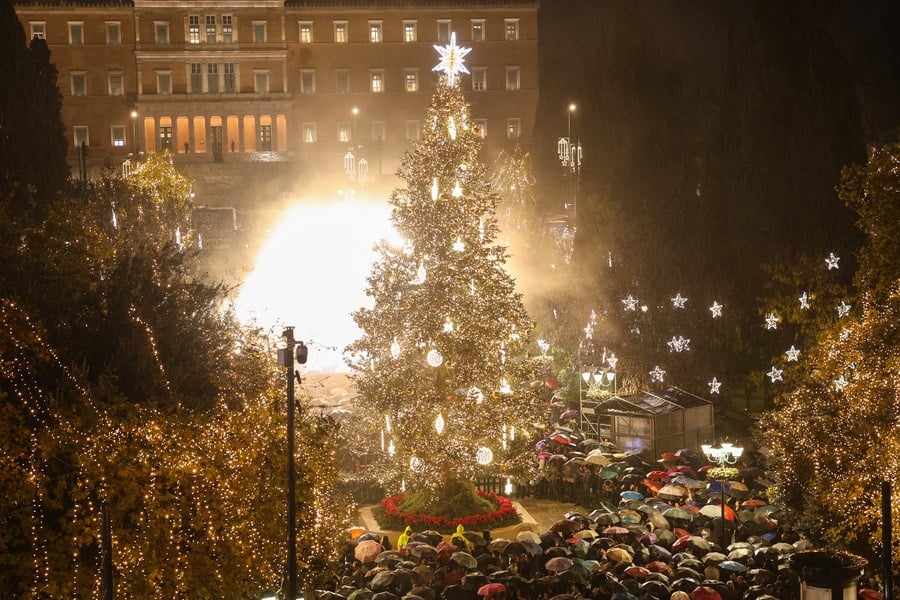 Athens Shines as Christmas Tree Lighting Kicks Off Holiday Season