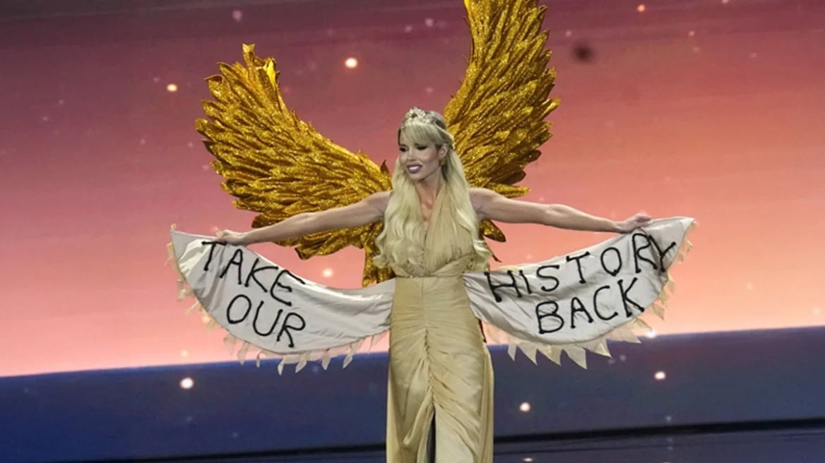 “Take Our History Back”: Miss Greece Wears a Plea for the Winged Victory at Miss Universe