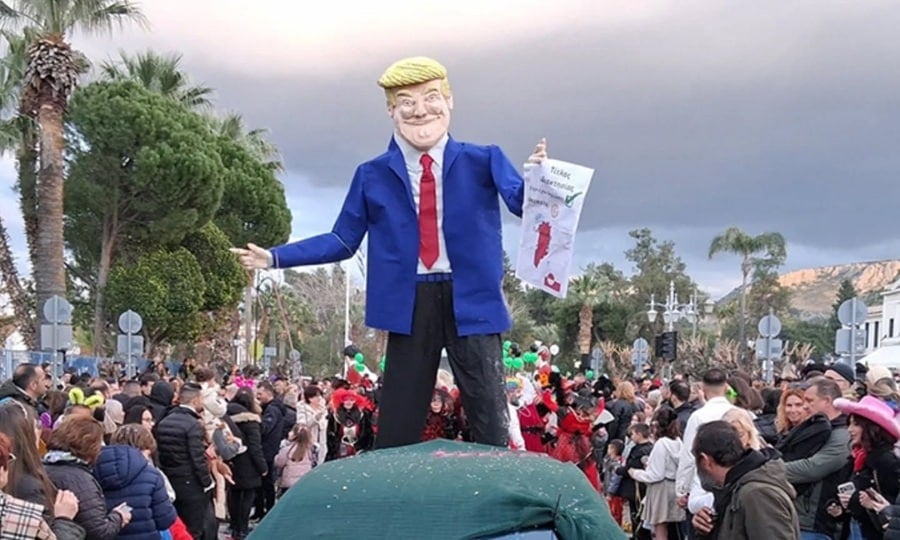 Trump effigy Nafplio