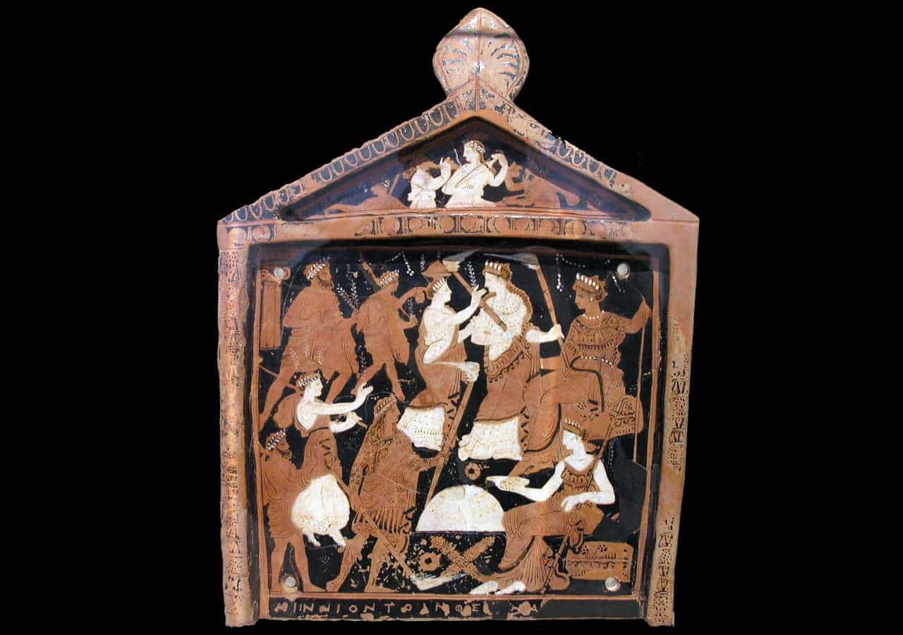 A votive plaque depicting elements of the Eleusinian Mysteries
