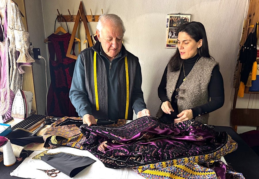Evangelos Malambekos and Evdokia Bisa, master tailors in Greece