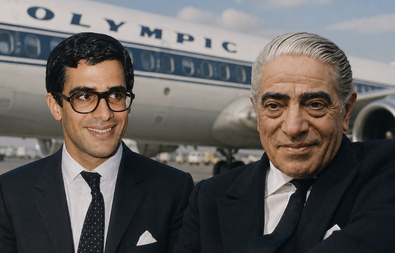 Alexander Onassis with his father Aristotle Onassis