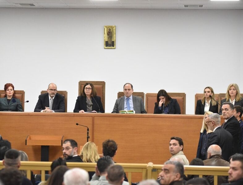 Judges take their seats as the Tempi disaster trial opens in Greece