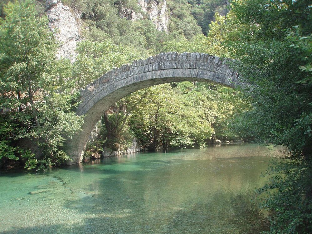 Klidonia stone arch bridge greece