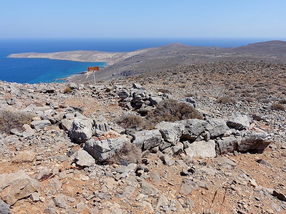 Petsofas peak sanctuary overlooks the Minoan town of Palaeokastro