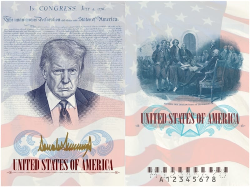 US Passport Feauturing Donald Trump