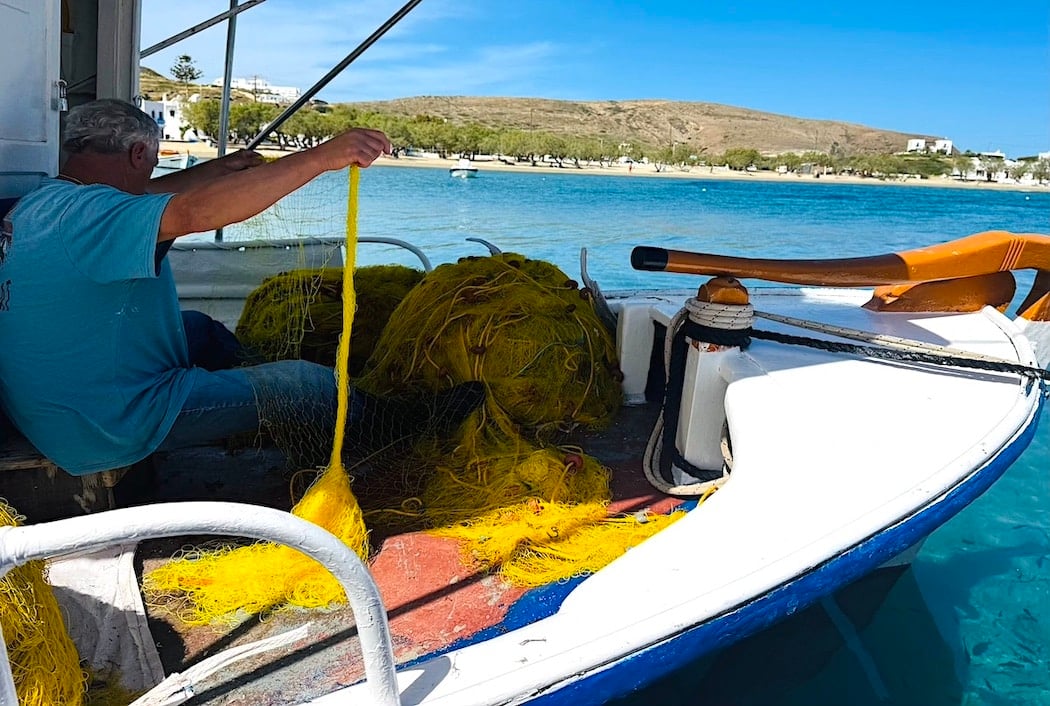Greek Fisherman Kaiki Greece Traditional Fishing Boat Milos_