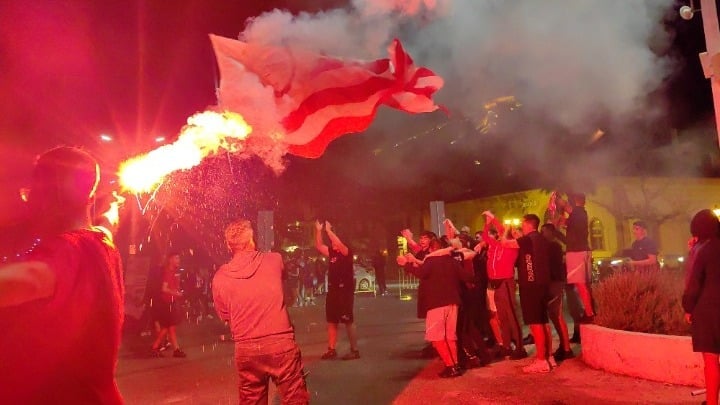 Olympiacos fans celebrate Euroleague title in Greece