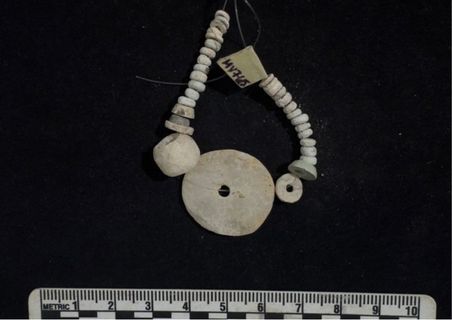 A selection of faience, picrolite, and quartz beads from the cemetery at Makounta-Voules/Mersinoudia