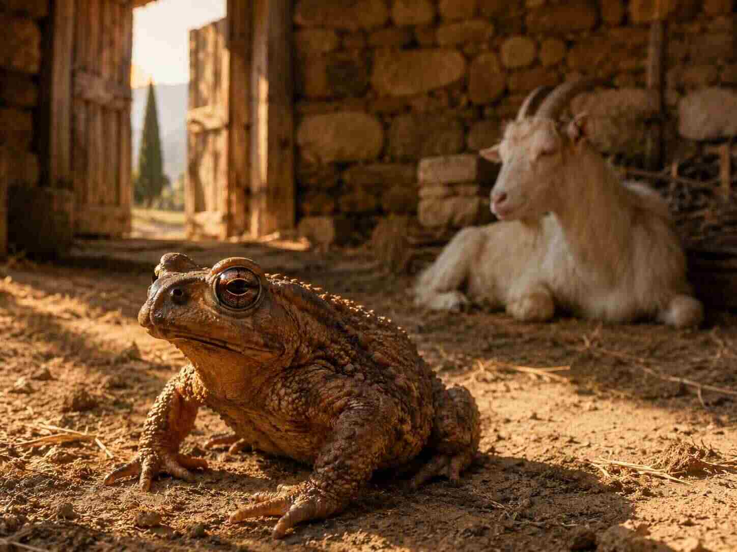 AI reconstruction of toad in the ancient Greece barn