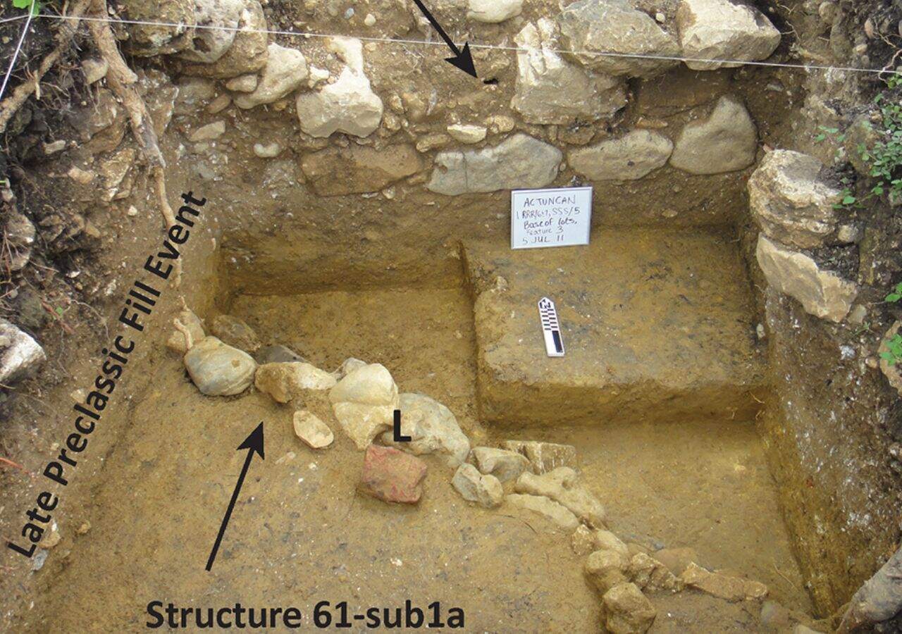 Buildings buried by the rapid burial of Actuncan’s Late Preclassic civic center