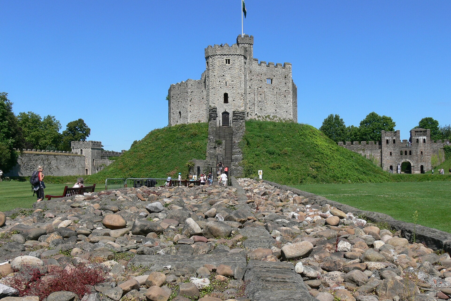 Cardiff Castle, built by the Normans on top of a Roman fort