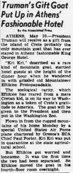 Cretan goat White House