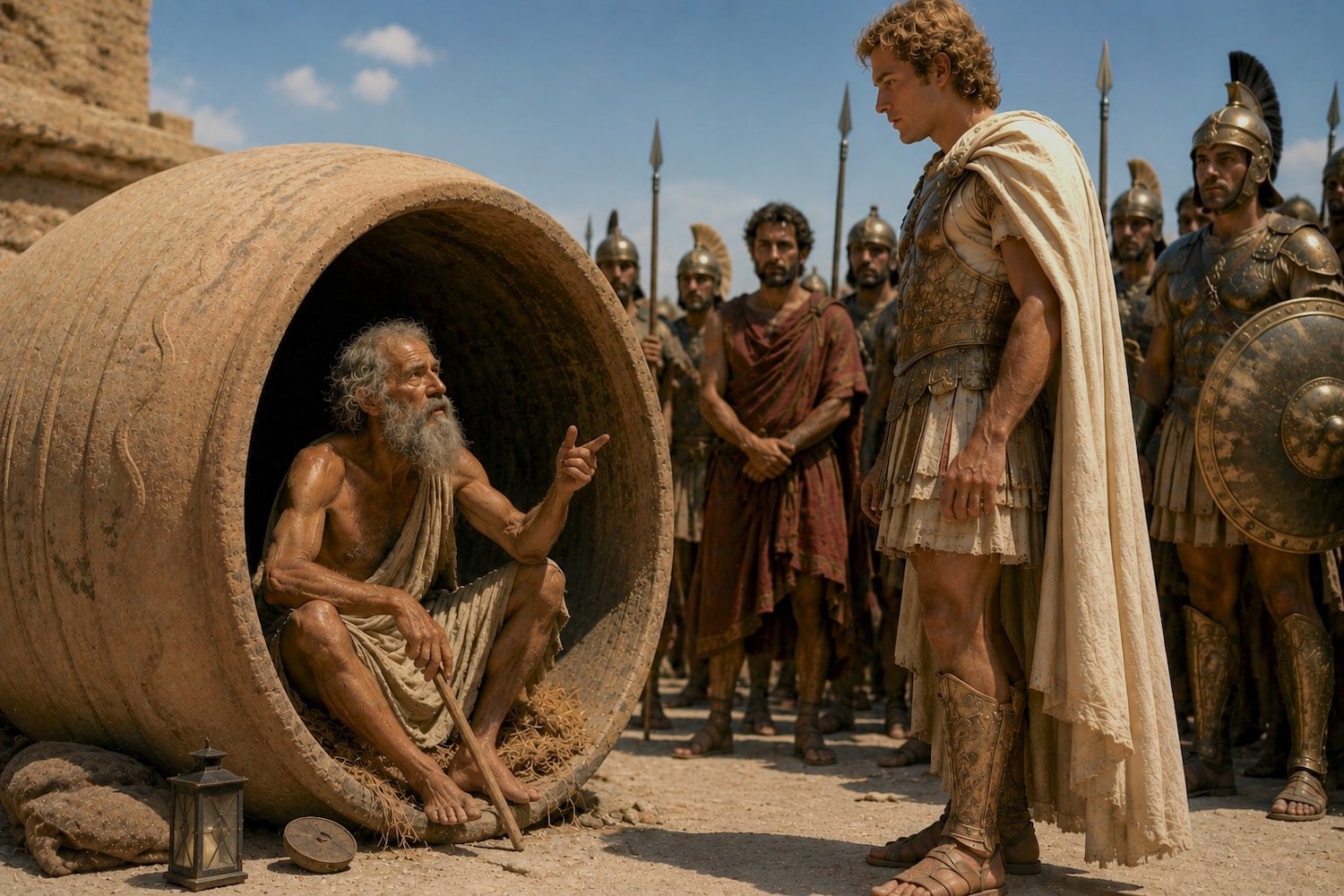Diogenes the Cynic meets Alexander the Great