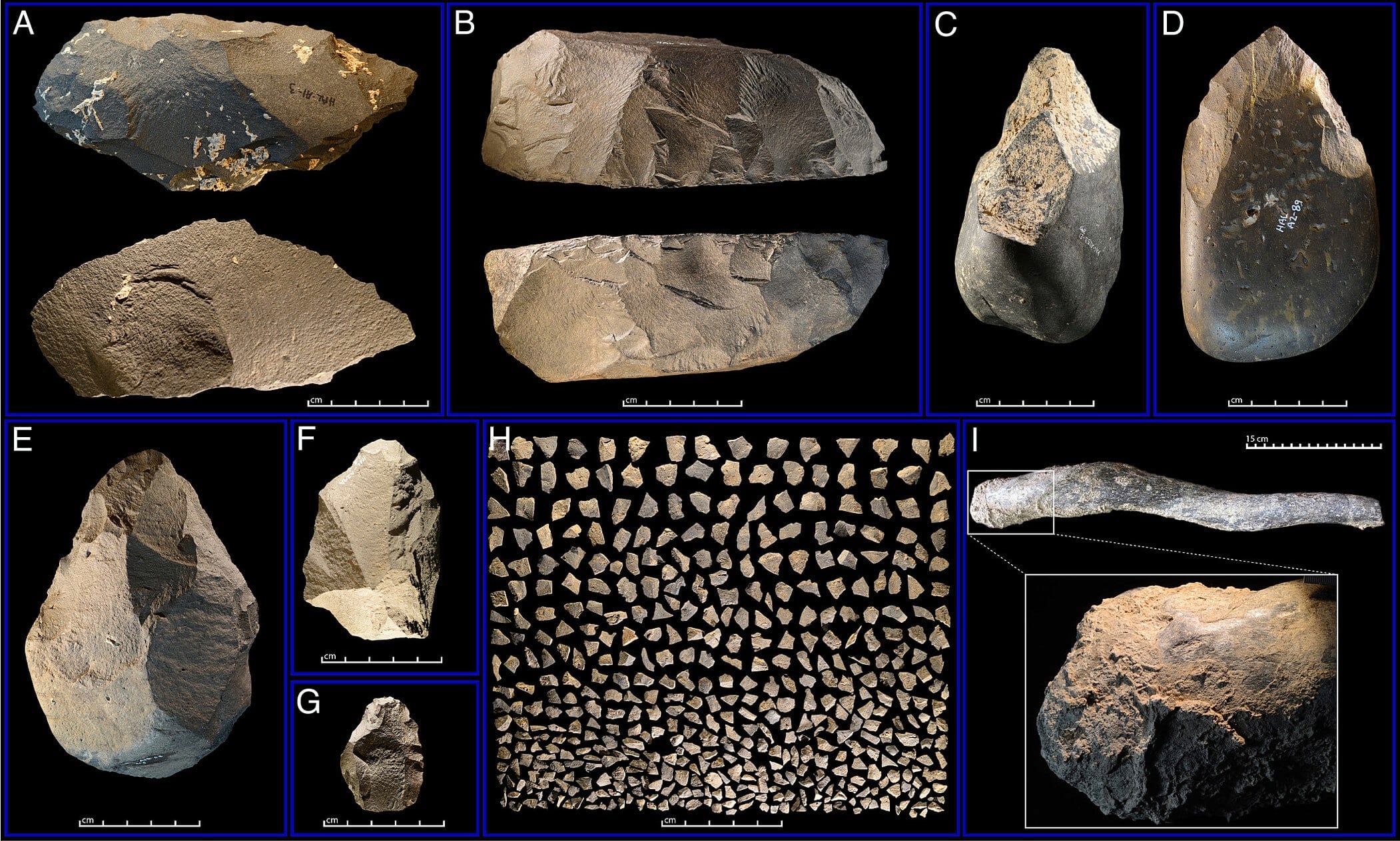 Large MSA tools and small debitage from Faro Daba site, Ethiopia