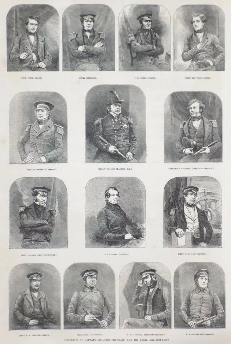 Portraits of the senior officers of Sir John Franklin's Arctic expedition