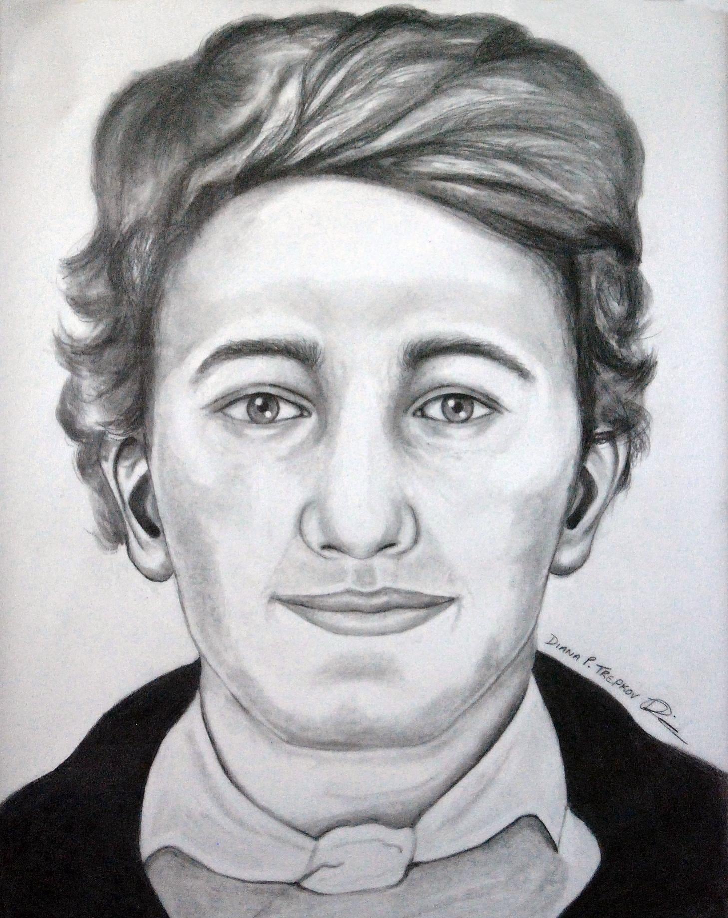 Two dimensional forensic facial reconstruction drawing of David Young