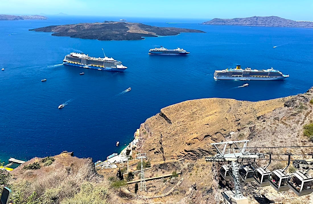 Santorini Greece Cruise ships Santorini Cable Car