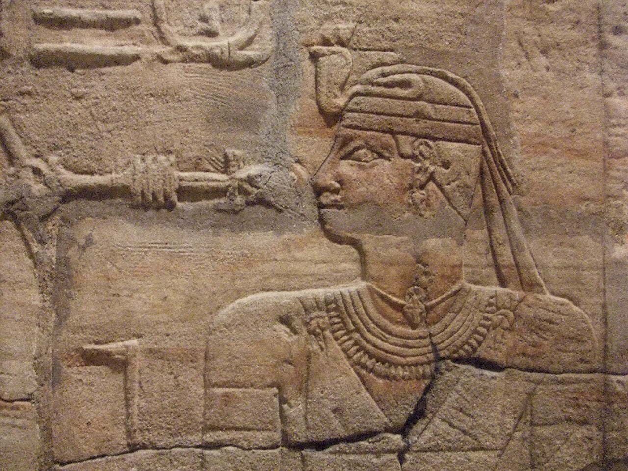 A relief depicting the Ethiopian king of Egypt Taharqa from Kawa, Nubia