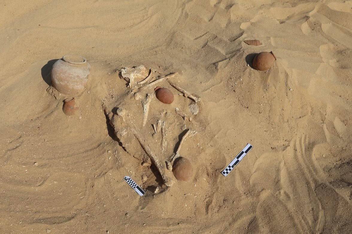 Early Dynastic period burial at Gabal El-Tair in Minya, Egypt
