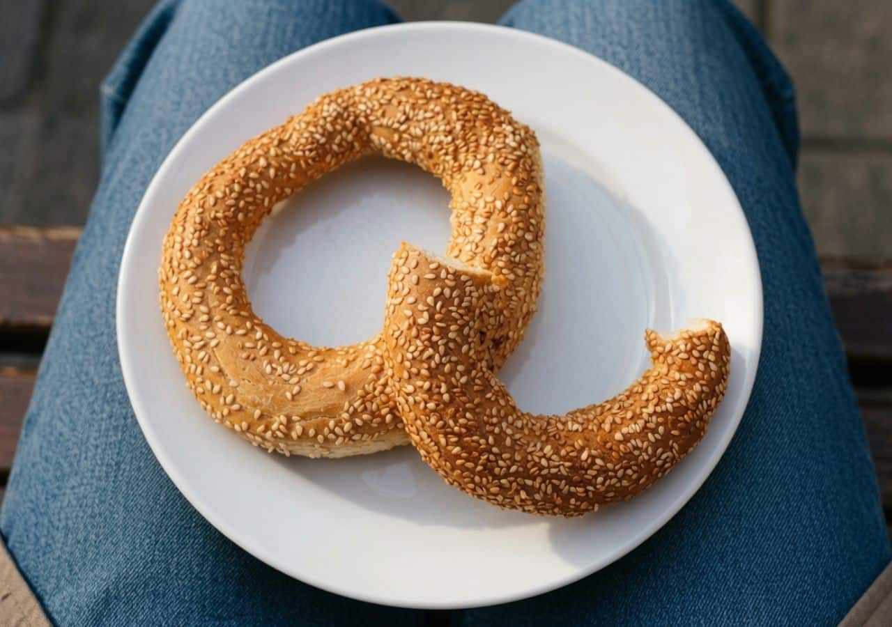 Koulouri Thessalonikis, a traditional Greek sesame-crusted bread