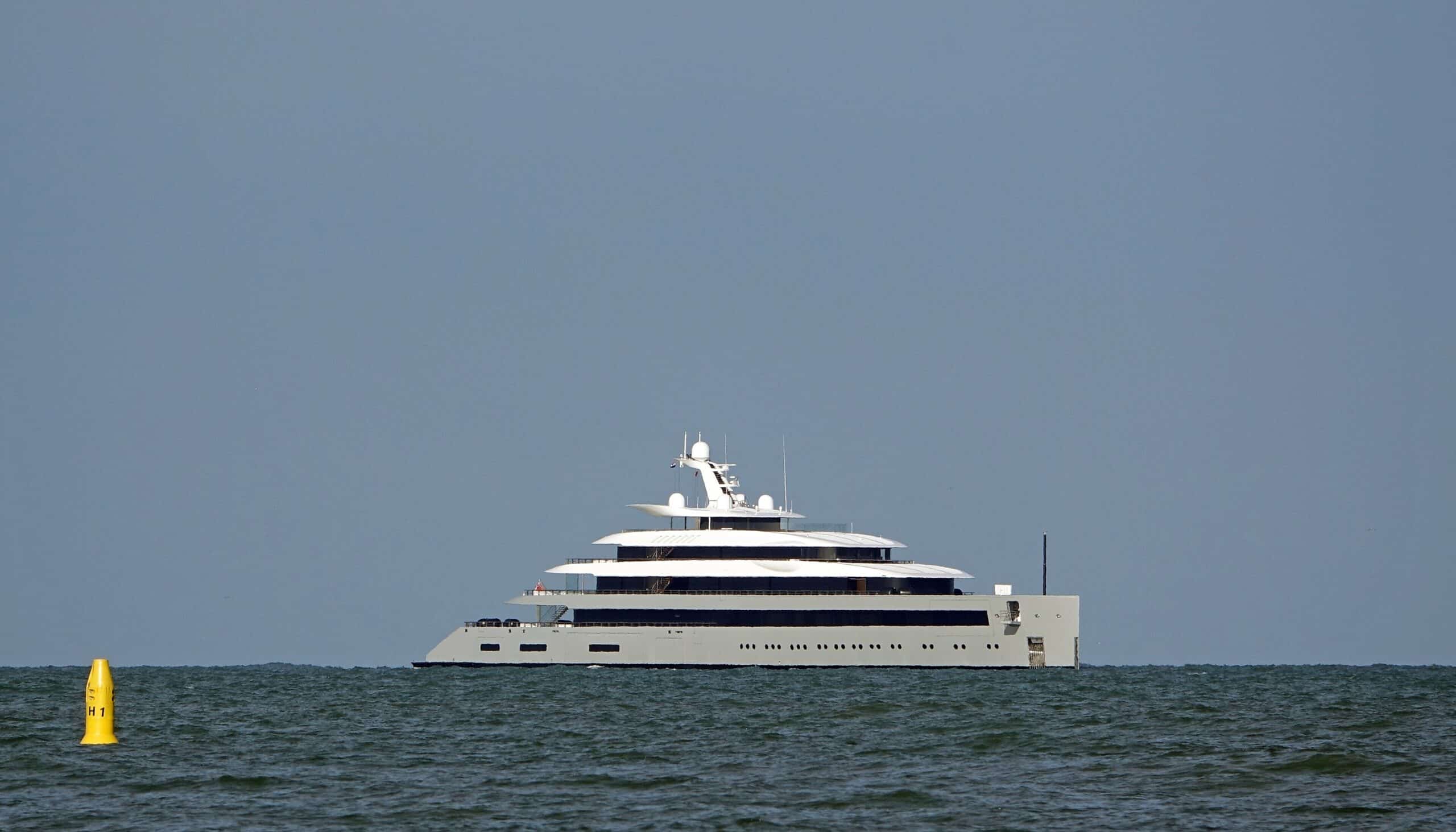 Moonrise superyacht sailing off the coast,