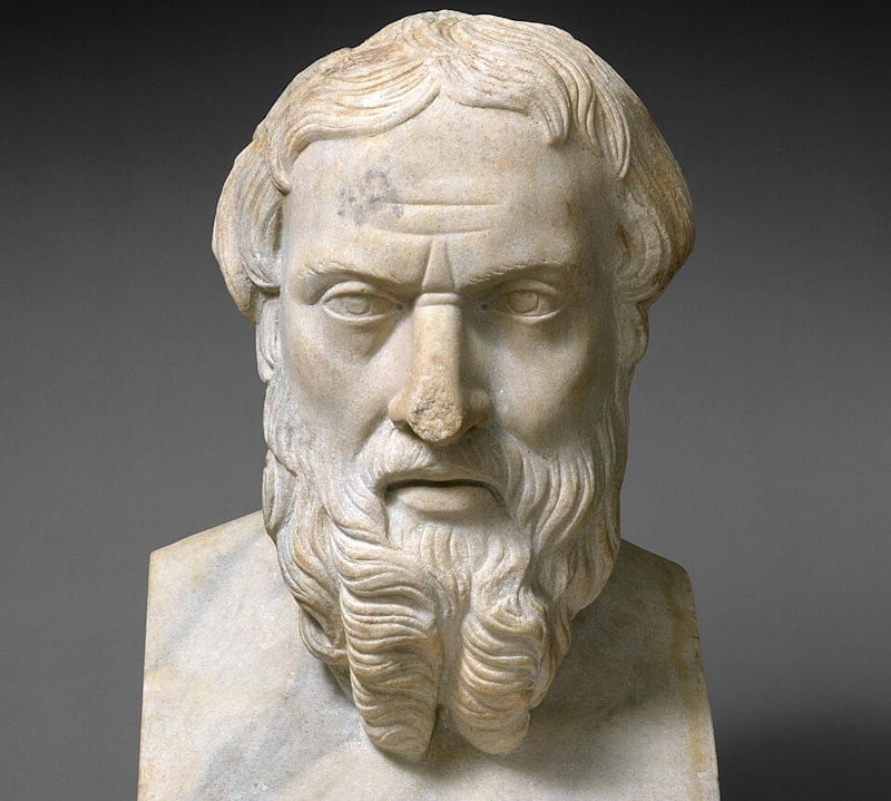Bust of Greek historian Herodotus, who was also a thinker on international relations