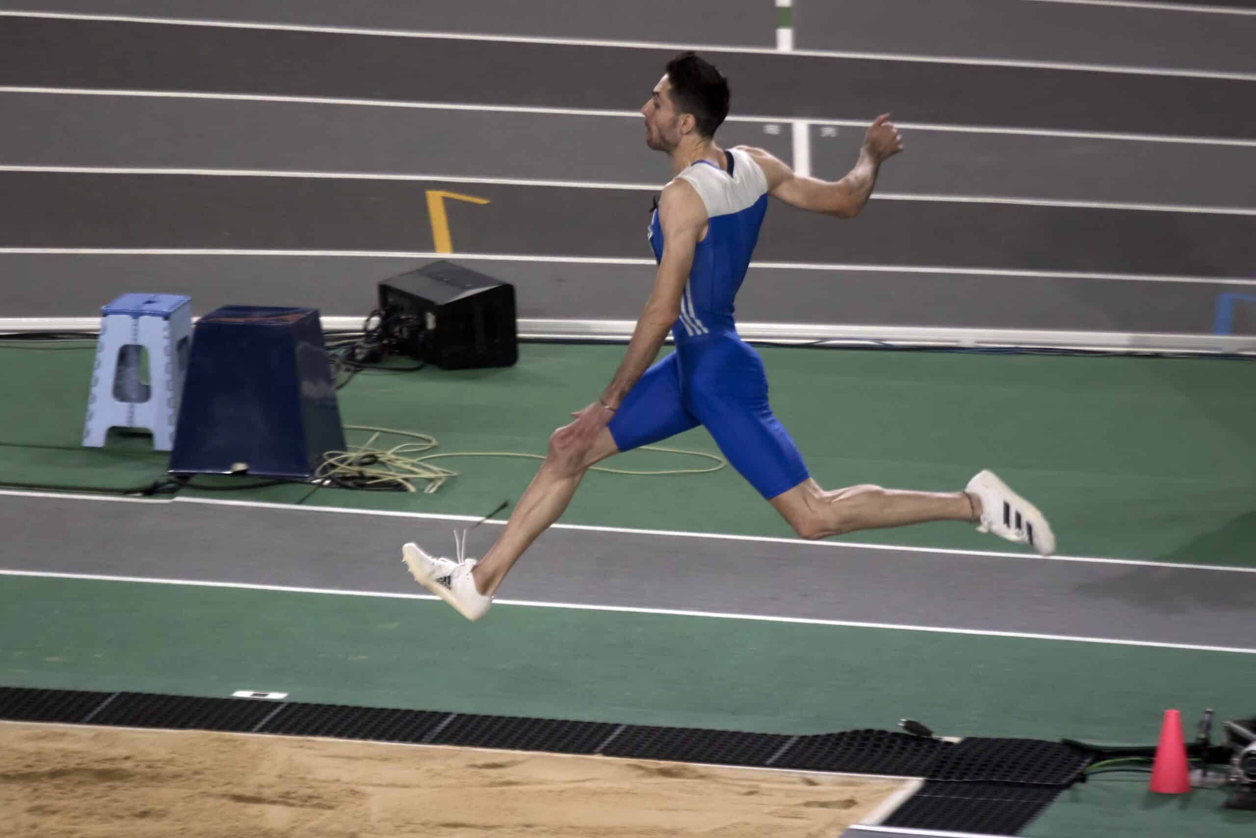 Miltos Tentoglou competing in the men’s long jump, Greece