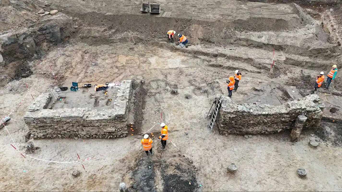 The remains of the Roman bathhouse