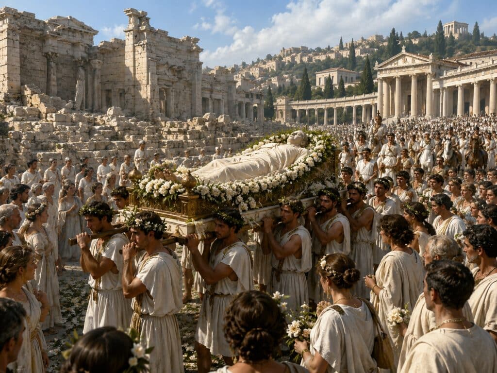 Timoleon funeral 