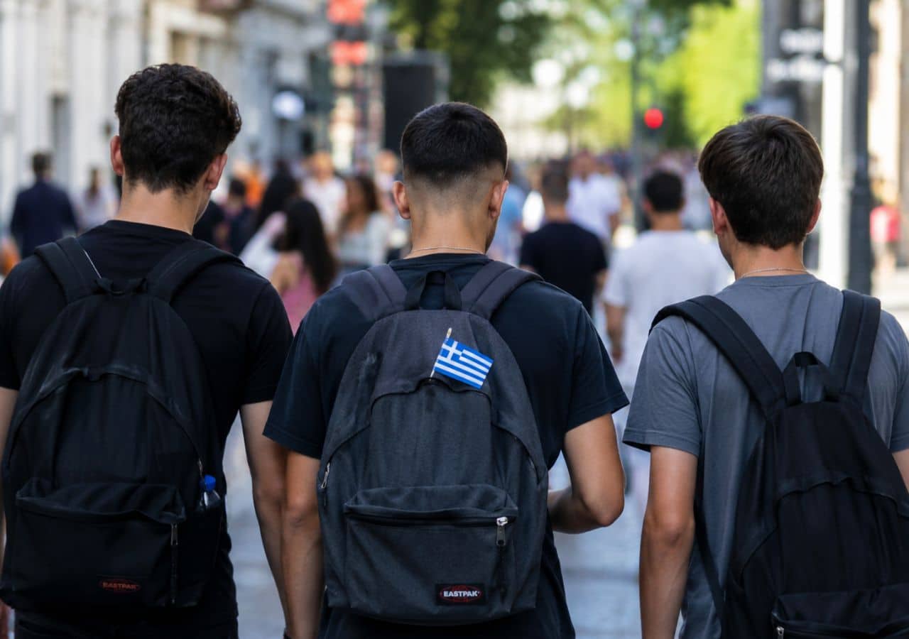 Young students going home from school