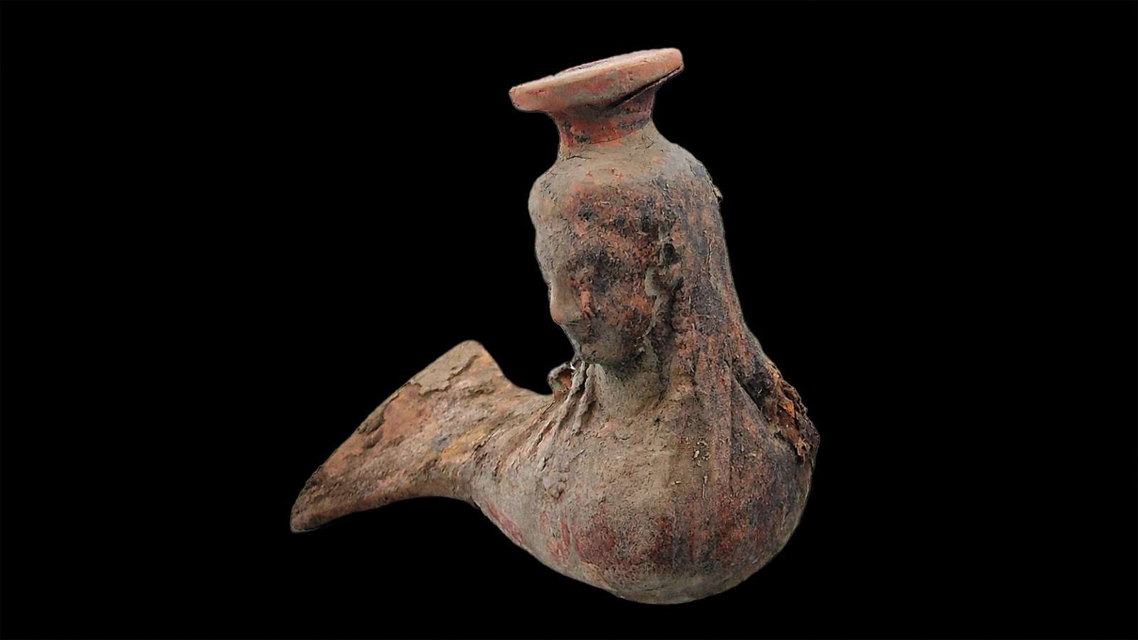 A ceramic vessel recovered from the 2,500-year-old necropolis