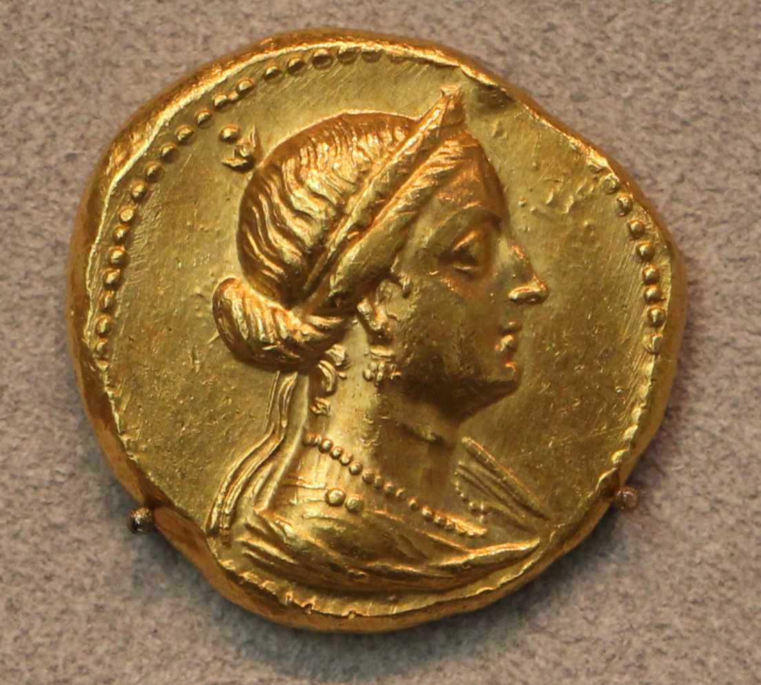 A coin depicting Arsinoe III