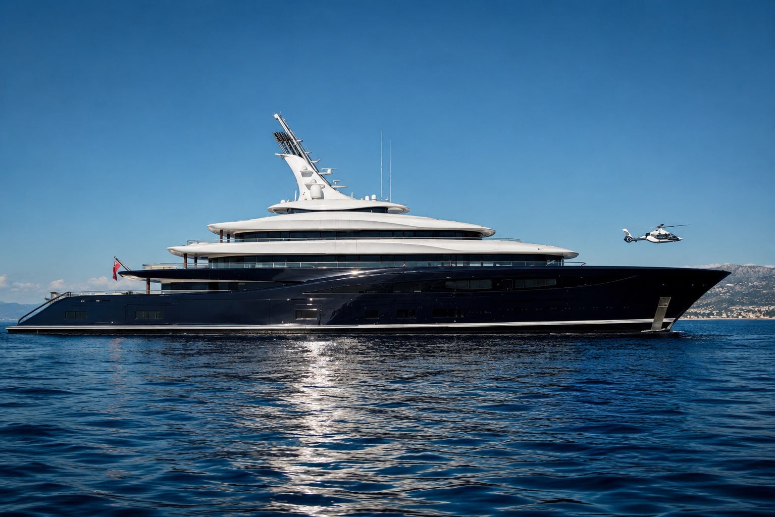 An AI-generated illustration of a modern luxury superyacht