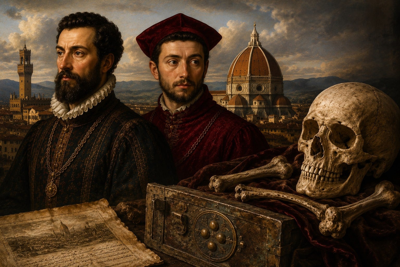 An AI reconstruction of the Medici brothers in Renaissance Florence