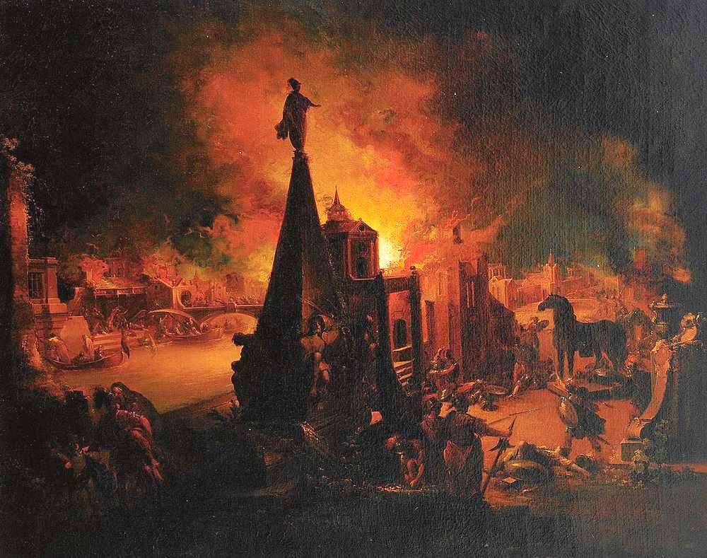 The Burning of Troy, by Johann Georg Trautmann
