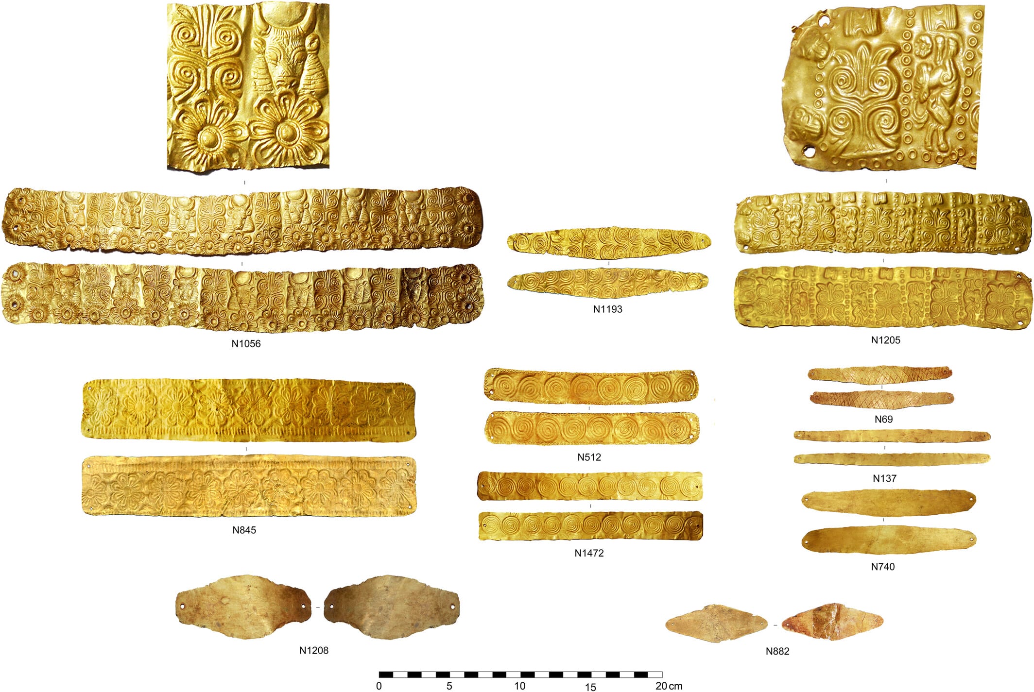 Diadems and mouth-pieces from Hala Sultan Tekke