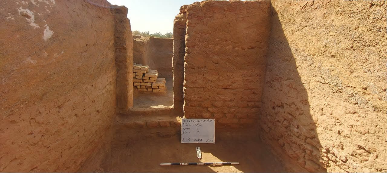 Excavated mudbrick rooms inside the newly discovered Byzantine-era residential city