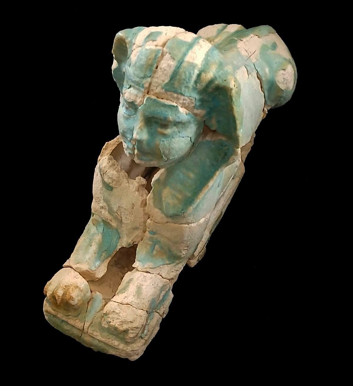Fragments of a plaster sphinx statue