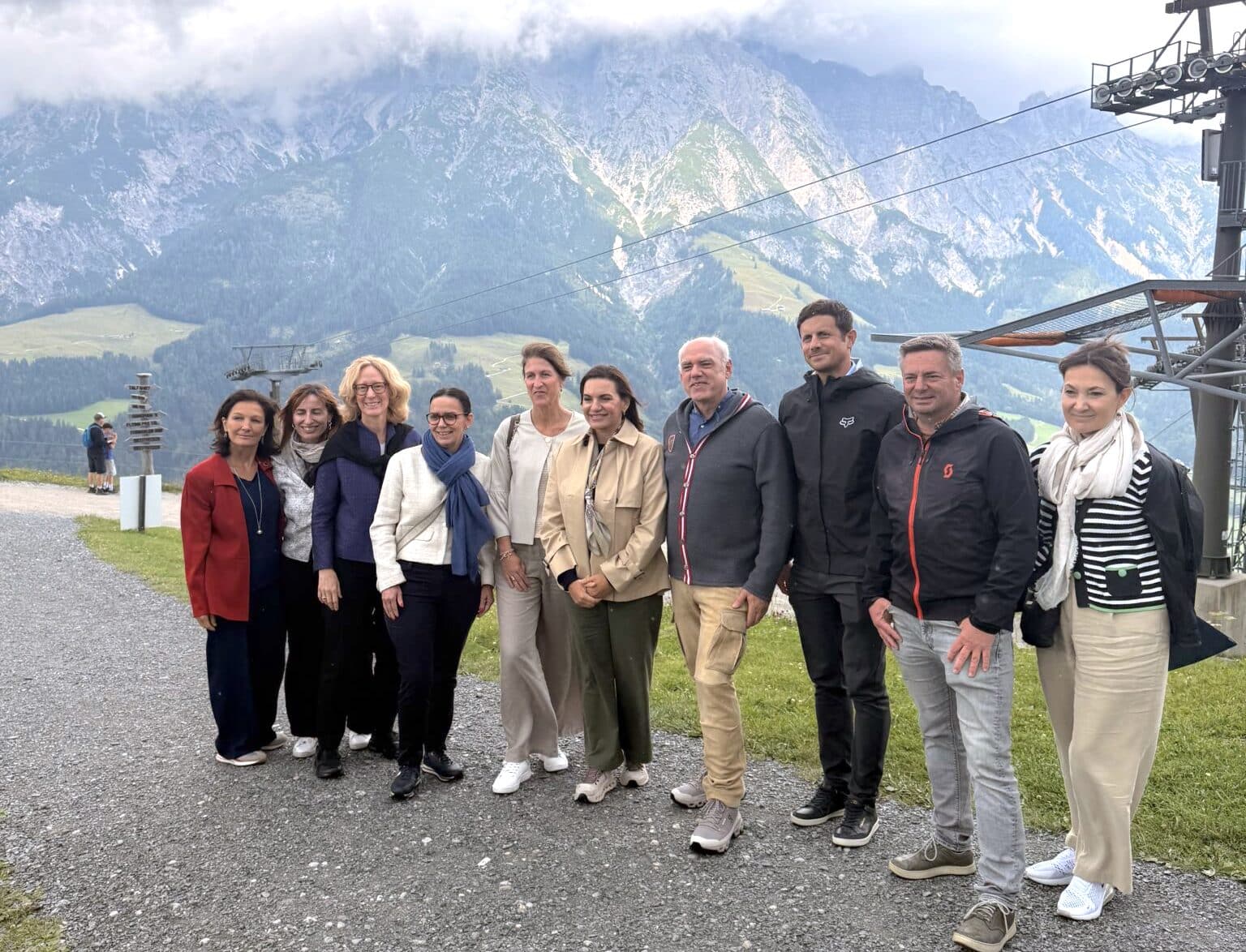 Greek tourism minister Olga Kefalogianni with greek tourism ministry officials and Austrian counterparts in Austria