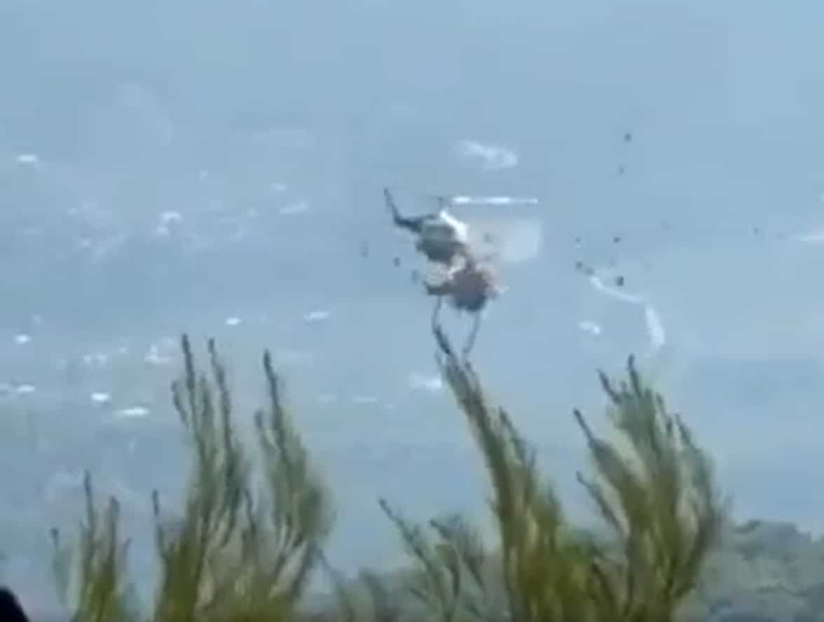 Firefighting helicopters collide in Greece
