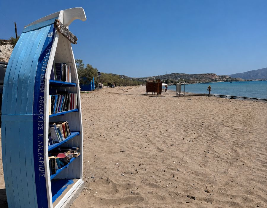 Beach library on the Greek island of Kimolos