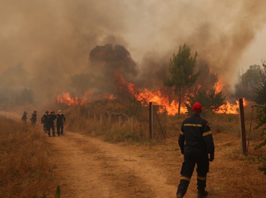 Wildfires Skyros Andros Greece