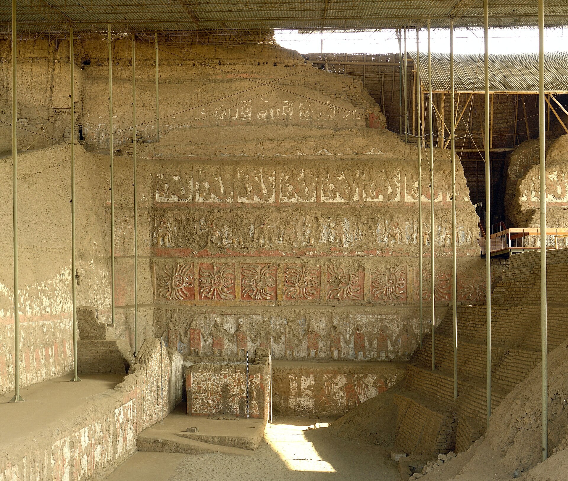 Huaca de la Luna, one of the major ceremonial monuments at the Huacas de Moche archaeological complex in northern Peru