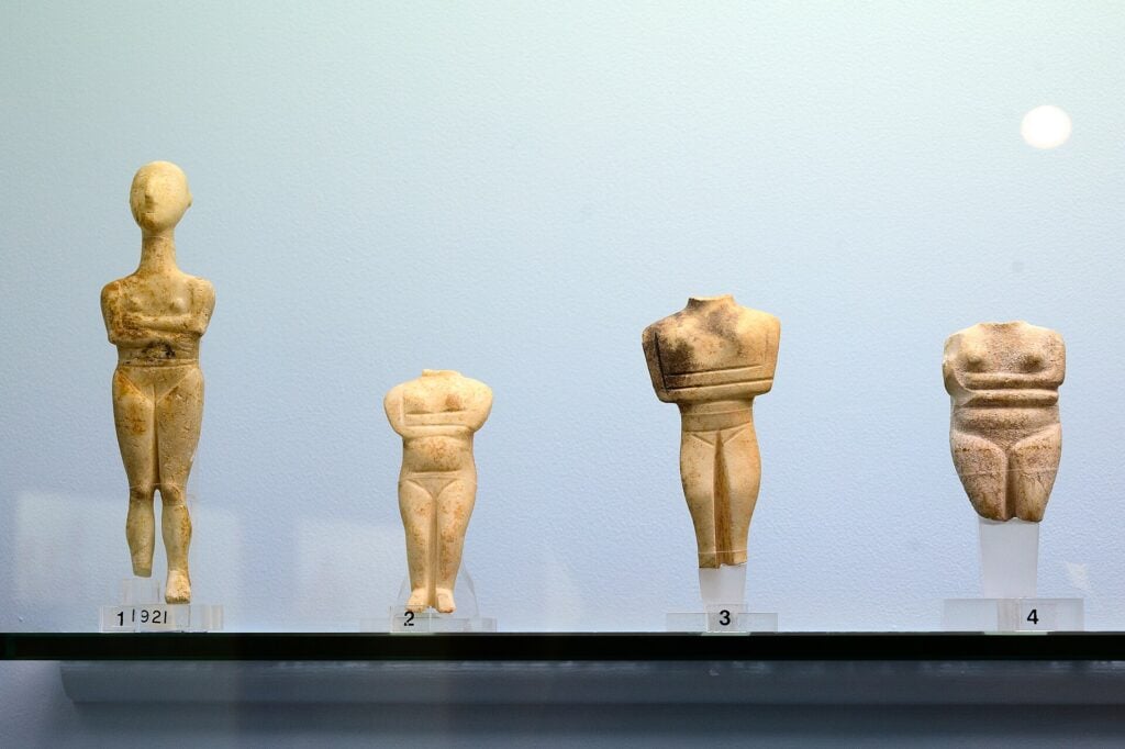 Cycladic female figurines of prehistoric Greece