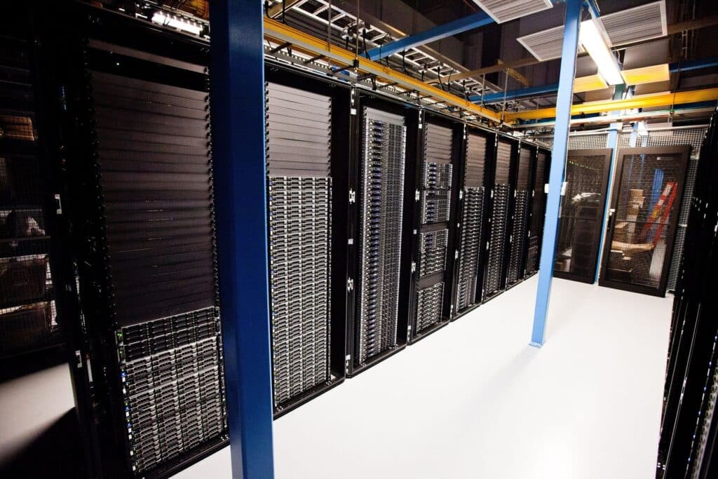 Server racks inside a data center.